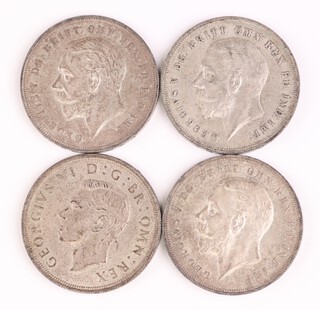 Three George V 1935 Jubilee crowns and a George VI 1937 Coronation crown