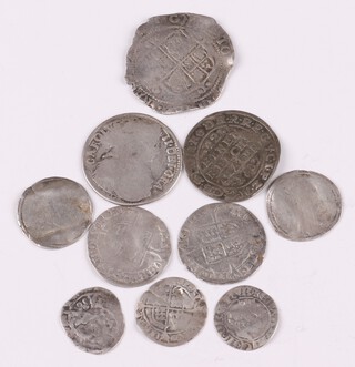 A collection of heavily rubbed early English coinage, groats, shilling, sixpences etc, and a Reich Thaler, 25, 29g