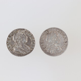 A Charles II penny with crowned C S3390 together with a William IV penny 1698 S3552