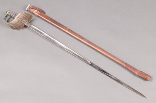 A George V infantry officer's sword, the un-etched blade numbered 11158, complete with scabbard