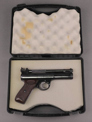 A Webley Senior .22 air pistol, circa 1960's together with an unassociated plastic carry case 