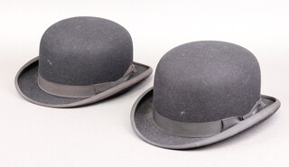 A gentleman's bowler hat by Dunn & Co., size 7 1/8, a lightweight bowler hat by Morgan & Ball size 7 1/8
