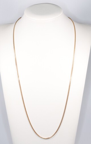 A 9ct gold flat link chain, 56cm, 7.1g
