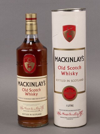 A 1970's litre bottle of Mackinlay's Old Scotch blended whisky, boxed 