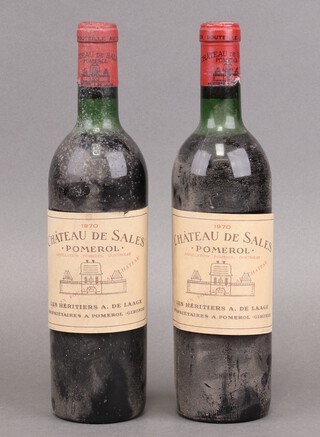 Two bottles of Chateau De Sales Pomerol 1970 red wine