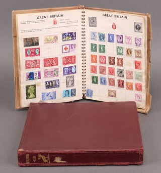 Two albums of used world stamps - Germany, Holland, Hungary, Greece, India, GB, etc