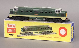 A Hornby Dublo 3234 3-Rail Co-Co BR Two-Tone Green Deltic Diesel Locomotive No. D9001 "St. Paddy",  boxed
