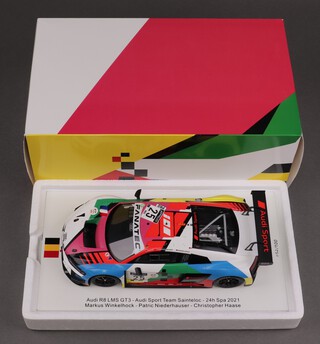 Spark, a 1:18 scale model Audi R8 LMS GT3 Audi Sport Team Sainteloc - 24h Spa 2021, Ltd Edition Number 052/100, Model Number FF011