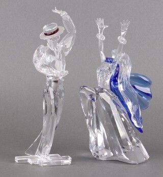 Two Swarovski Crystal  figures - Isadora 2002, 20cm and Antonio 2003, 21cm, boxed 