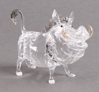 A Swarovski Crystal figure - Lion King Pumbaa 2011, 6cm, boxed 