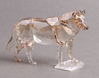 A Swarovski Crystal figure - Grey Wolf 2019, 7cm 