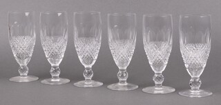 A set of 6 Waterford Crystal Colleen pattern champagne flutes