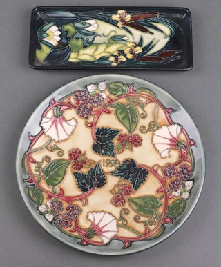 Rachel Bishop for Moorcroft, a Summer Ends limited edition plate no.350/750 22cm, together with a Lamia pattern pin tray 20cm base marked '95
