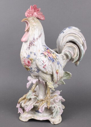 An Italian pottery planter in the form of a standing cockerel 43cm 