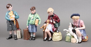 Four Royal Doulton limited edition figures, Children of The Blitz - Boy Evacuee 3040, Girl Evacuee 1956, Welcome Home 1510 and Home Coming 1554, with certificates 
