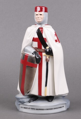 Masonic, a Wade figure of a Knights Templar Centenary figure, the base marked "Made exclusively for The Great Priory of England and Wales", province overseas by Wade ceramics to commemorate the bi-centenary 1991 24cm 
