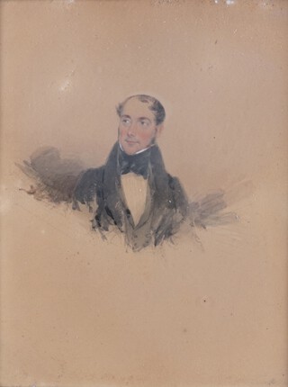 Mary Ann Mannin nee Millington (c.1800-1864),  Portrait of John Hancox (1792-1839), watercolour, signed recto, inscribed verso, 21cm x 17cm, within a Rosewood frame.	