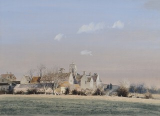 Peter Newcombe (b.1943), "Little Oakley", watercolour, signed and dated 1989 recto, titled verso, 21cm x 29cm, within a gilt frame.