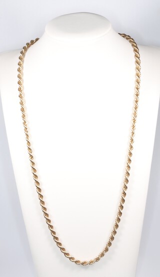 A 9ct gold rope twist chain, 60cm, 12.1g