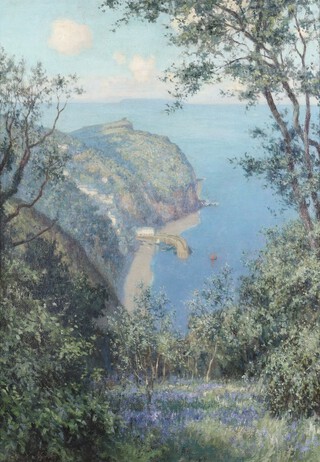 Claude Marks (act.1899-1915), Clovelly, North Devon, oil on canvas, signed, 97cm x 68cm, within a gilt composition frame.