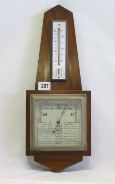 An aneroid barometer and thermometer with square | 10th March 2004 ...
