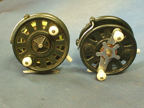 2 Paraply Star Drag fishing reels and a Bakelite reel, 7th April 2004