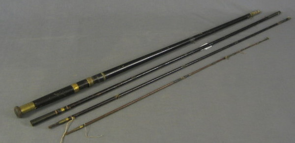 A 19th Century 4 section wooden fishing rod by Bowness