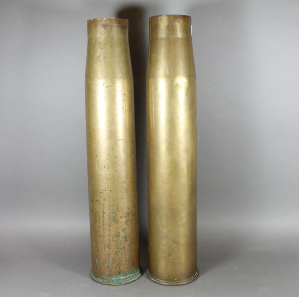 2 large brass shell cases 22.5, 2nd October 2013