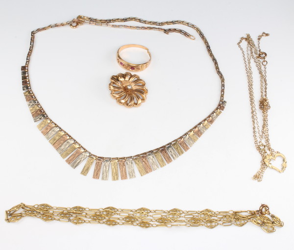 Necklace, 1700s-1800s. East India, Rajputana or Malwa, 18th-19th Century.  Gold filagree and granulation; overall: 63.5 cm (25 in.); cord: 39.4 cm (15  1/2 in.). - SuperStock